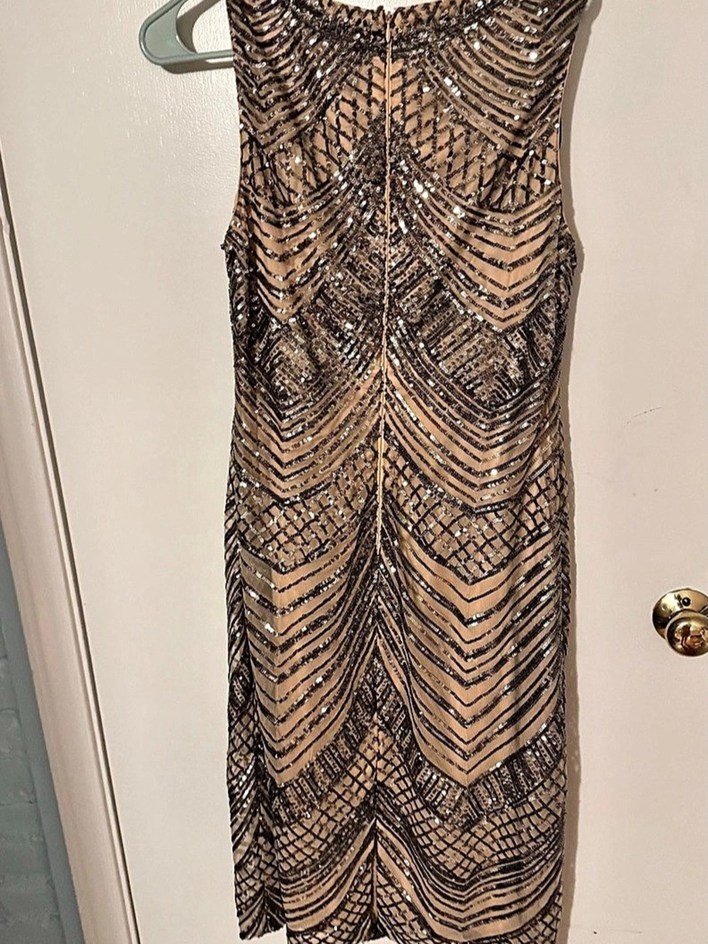 Vince Camuto Sequin Art Deco Sheath Dress Midi Dress Size 12